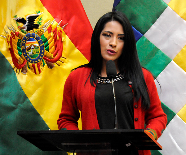 La ministra Wilma Alanoca