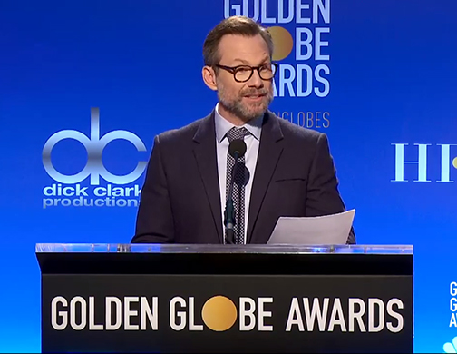 Christian Slater fue uno de los presentadores de las candidaturas