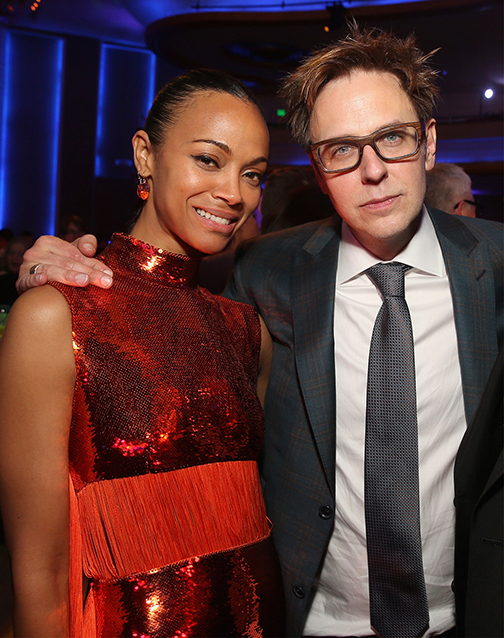 Zoe Saldaña y James Gunn