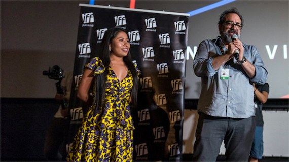 Yalitza Aparicio, con Eugenio Caballero, en Panamá