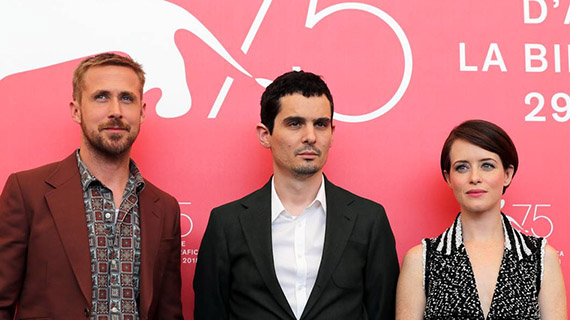 Ryan Gosling, Damien Chazelle y Claire Foy